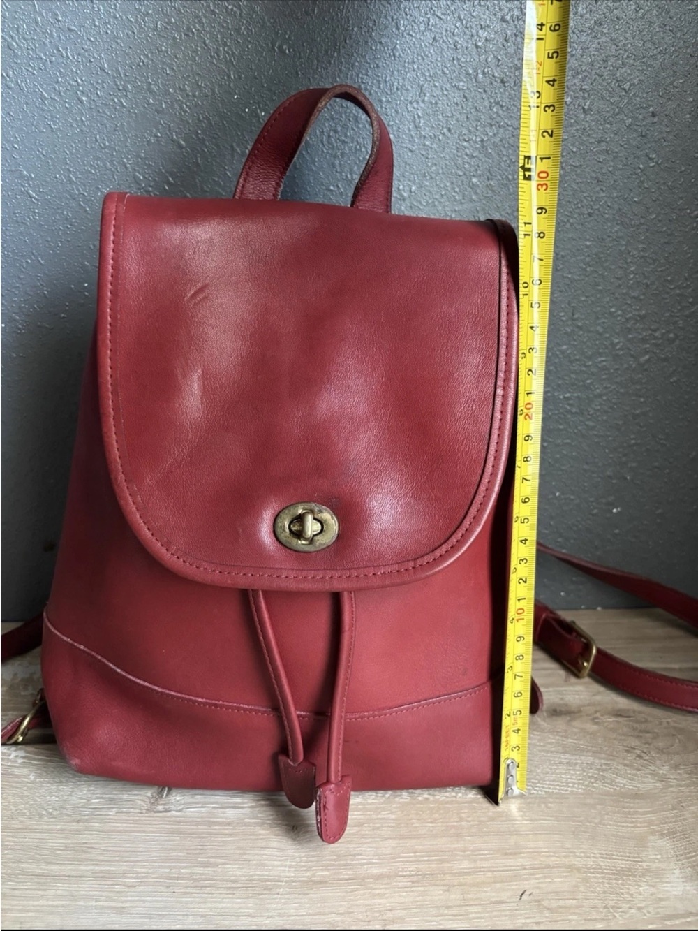 Vintage Coach 90s 9791 Red Leather Daypack Backpack - Picture 6 of 15